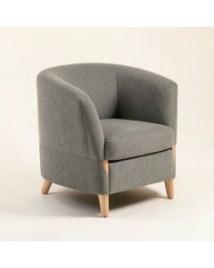 Grundy 42.9 '' Wide Polyester Swivel Barrel Chair (synthetic illustration; no displayed measurements)
