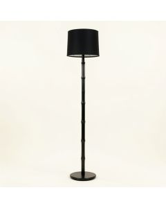 Birch Bridge Floor Lamp With A Plain Fabric Shade - Black (synthetic illustration; no displayed measurements)