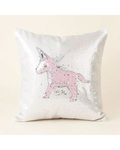 Kisner Personalized Unicorn Sequin Throw Pillow (synthetic illustration; no displayed measurements)