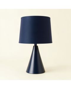 Hazel Dale Table Lamp With A Plain Fabric Shade - Navy (synthetic illustration; no displayed measurements)