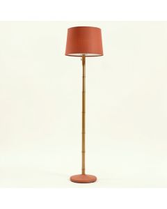 Alder Bluff Floor Lamp With A Plain Fabric Shade - Terracotta (synthetic illustration; no displayed measurements)