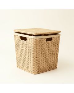 Reed Crest Laundry Hamper - Beige (synthetic illustration; no displayed measurements)