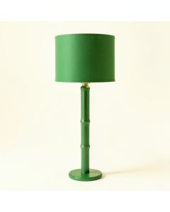 Moss Dale Floor Lamp With A Plain Fabric Shade - Green (synthetic illustration; no displayed measurements)