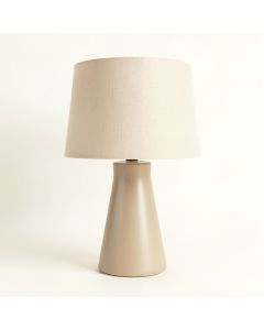 Alder Canyon Table Lamp With A Plain Fabric Shade - Beige (synthetic illustration; no displayed measurements)