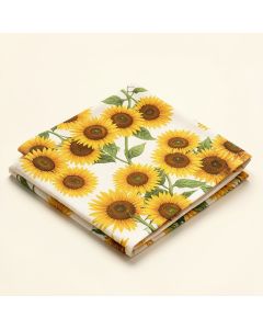 Asst Sunflowers Printed 2 Piece Dish Cloth Set (synthetic illustration; no displayed measurements)