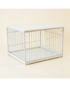 Dune Edge Empty Furniture-Style Pet Crate - White (synthetic illustration; no displayed measurements)