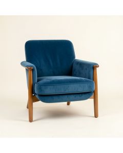 Dune Bend Upholstered Armchair - Blue (synthetic illustration; no displayed measurements)
