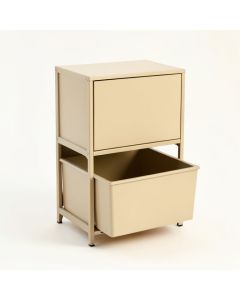 Birch Bridge Freestanding Pull-Out Hamper Cabinet - Beige (synthetic illustration; no displayed measurements)