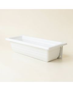 Shore Bridge Empty Railing Planter With Integral Brackets - White (synthetic illustration; no displayed measurements)