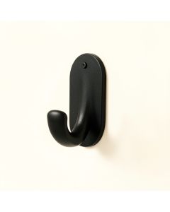 Reed Arc Wall-Mounted Robe Hook - Black (synthetic illustration; no displayed measurements)