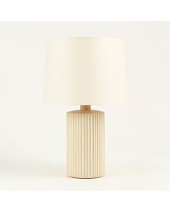 Shore Dale Table Lamp With A Plain Fabric Shade - Cream (synthetic illustration; no displayed measurements)