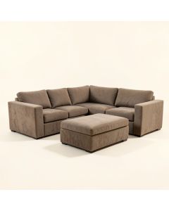 Alídio 132 '' Wide Microfiber/Microsuede Left Hand Facing Modular Sectional With Ottoman (synthetic illustration; no displayed measurements)