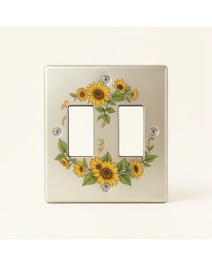 Sunflower Double Toggle Light Switch (synthetic illustration; no displayed measurements)