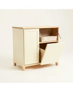 Cedar Crossing Freestanding Pull-Out Hamper Cabinet - Cream (synthetic illustration; no displayed measurements)