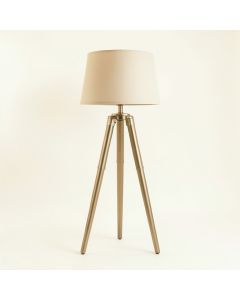 Hazel Bluff Floor Lamp With A Plain Fabric Shade - Beige (synthetic illustration; no displayed measurements)
