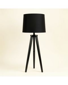Lake Bridge Floor Lamp With A Plain Fabric Shade - Black (synthetic illustration; no displayed measurements)