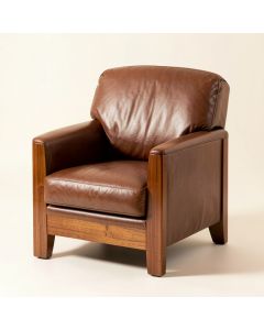 Vankirk 22 '' Wide Genuine Leather Lounge Chair (synthetic illustration; no displayed measurements)