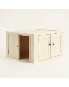 Linden Crest Empty Furniture-Style Litter Enclosure - Ivory (synthetic illustration; no displayed measurements)