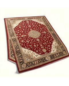 Kealey Oriental Machine Made Power Loom Wool/Polyester Red/Brown/Beige Area Rug (synthetic illustration; no displayed measurements)
