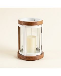 Aluminum And Wood Lantern (synthetic illustration; no displayed measurements)