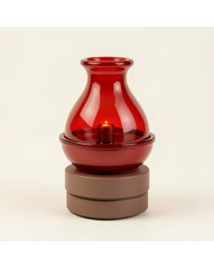 Peaktop - 32 '' Glazed Vase Floor Fountain With Led Light - Red (synthetic illustration; no displayed measurements)