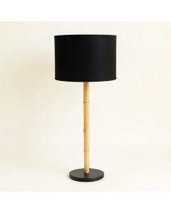 Fern Canyon Floor Lamp With A Plain Fabric Shade - Black (synthetic illustration; no displayed measurements)