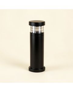 Black Solar Powered Integrated Led Bollard Light (synthetic illustration; no displayed measurements)