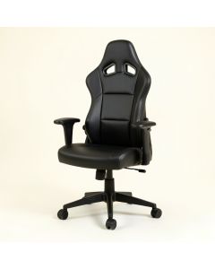 Faux Leather Desk Chair with Arms (synthetic illustration; no displayed measurements)