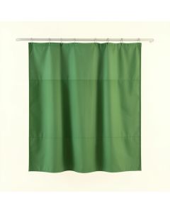 Heath Bend Shower Curtain Hanging Flat From A Plain Rod - Green (synthetic illustration; no displayed measurements)