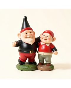 Dancing Duo Gnome Garden Statue (synthetic illustration; no displayed measurements)