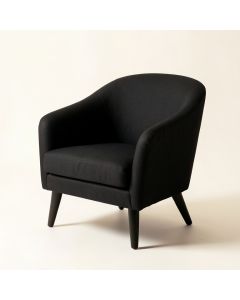 Clay Dell Upholstered Armchair - Black (synthetic illustration; no displayed measurements)