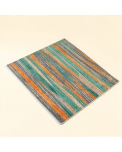 Kia Striped Hand Hooked Teal/Orange/Gray Indoor / Outdoor Area Rug (synthetic illustration; no displayed measurements)