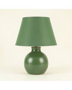 Bay Canyon Table Lamp With A Plain Fabric Shade - Green (synthetic illustration; no displayed measurements)