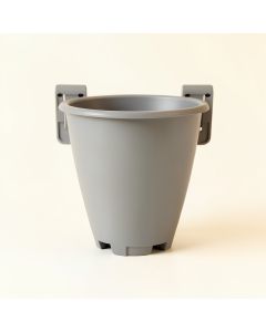 Alder Bend Empty Railing Planter With Integral Brackets - Gray (synthetic illustration; no displayed measurements)