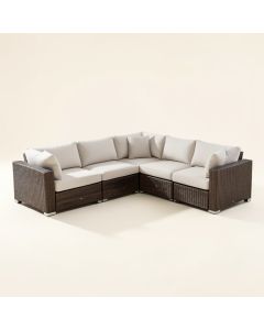 Abbee Patio 6 Piece Sectional Seating Group With Cushions (synthetic illustration; no displayed measurements)