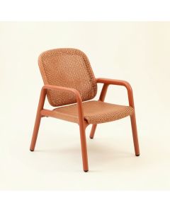 Reed Branch Outdoor Lounge Chair - Terracotta (synthetic illustration; no displayed measurements)