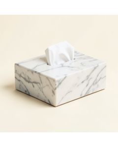 Nailsea Powder Honed Marble Tissue Box Cover (synthetic illustration; no displayed measurements)