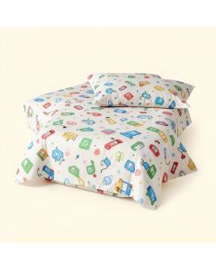 70S Party I Love The Pictogram Party Card Inspired Letters Duvet Cover Set (synthetic illustration; no displayed measurements)