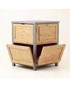 Lake Bridge Freestanding Pull-Out Hamper Cabinet - Gray (synthetic illustration; no displayed measurements)