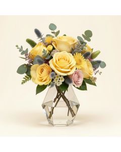 Southern Magnolia - Real Touch Yellow Rose (synthetic illustration; no displayed measurements)