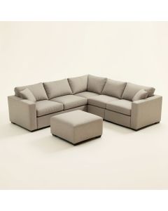Mccoole 123.5 '' Wide Left Hand Facing Modular Sectional With Ottoman (synthetic illustration; no displayed measurements)