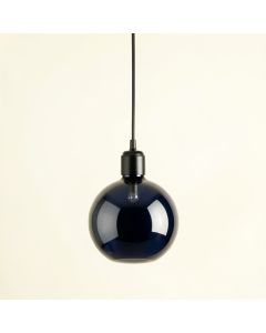 Wren Bend Pendant Light Suspended From One Plain Cable - Navy (synthetic illustration; no displayed measurements)