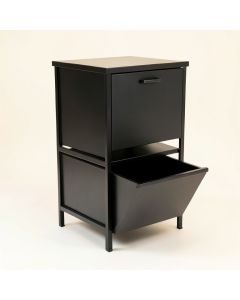 Alder Crossing Freestanding Pull-Out Hamper Cabinet - Black (synthetic illustration; no displayed measurements)