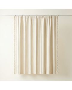 Meadow Dell Shower Curtain Hanging Flat From A Plain Rod - Cream (synthetic illustration; no displayed measurements)
