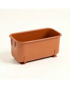 Olive Bluff Empty Railing Planter With Integral Brackets - Terracotta (synthetic illustration; no displayed measurements)