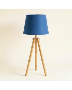 Hazel Bend Floor Lamp With A Plain Fabric Shade - Blue (synthetic illustration; no displayed measurements)