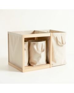 Reed Bluff Laundry Sorting Station With Plain Removable Bags - Beige (synthetic illustration; no displayed measurements)