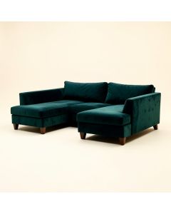 Lora 97 '' Wide Velvet Right Hand Facing Sofa & Chaise (synthetic illustration; no displayed measurements)