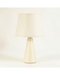 Moss Bluff Table Lamp With A Plain Fabric Shade - Cream (synthetic illustration; no displayed measurements)