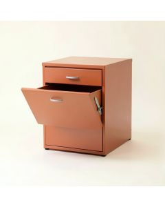 Alder Edge Freestanding Pull-Out Hamper Cabinet - Terracotta (synthetic illustration; no displayed measurements)